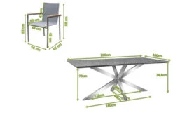 OUTFLEXX Esstischgarnitur, Silber/taupe, Edelstahl/Granit/Textil, 200x100 Cm, 6 Stapelsessel, Armlehnen Aus FSC-Teak 16 OUTFLEXX Esstischgarnitur, Silber/taupe, Edelstahl/Granit/Textil, 200x100 Cm, 6 Stapelsessel, Armlehnen Aus FSC-Teak -Gartenmoebel Verkaufs-Shop 22795 05.jpg