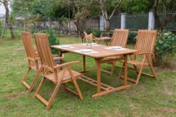 OUTFLEXX Sitzgruppe, Natur, Akazie, Ausziehtisch 150/200 X 90 Cm, 4 Multipositionssessel -Gartenmoebel Verkaufs-Shop 22805 7.jpg