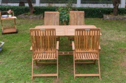 OUTFLEXX Sitzgruppe, Natur, Akazie, Ausziehtisch 150/200 X 90 Cm, 4 Multipositionssessel -Gartenmoebel Verkaufs-Shop 22805 8.jpg