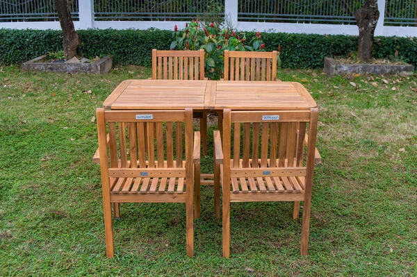 OUTFLEXX Sitzgruppe, Natur, Akazie, Ausziehtisch 180/240 X 100 Cm, 4 Armlehnensessel 9 OUTFLEXX Sitzgruppe, Natur, Akazie, Ausziehtisch 180/240 X 100 Cm, 4 Armlehnensessel – Bild 7