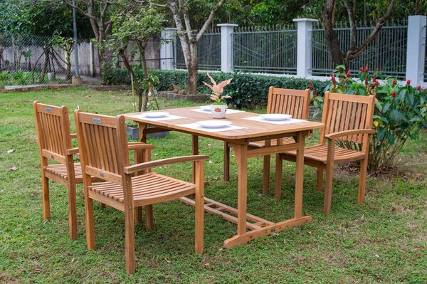 OUTFLEXX Sitzgruppe, Natur, Akazie, Ausziehtisch 180/240 X 100 Cm, 4 Armlehnensessel 10 OUTFLEXX Sitzgruppe, Natur, Akazie, Ausziehtisch 180/240 X 100 Cm, 4 Armlehnensessel – Bild 8