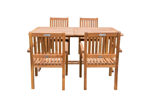 OUTFLEXX Sitzgruppe, Natur, Akazie, Ausziehtisch 180/240 X 100 Cm, 4 Armlehnensessel 11 OUTFLEXX Sitzgruppe, Natur, Akazie, Ausziehtisch 180/240 X 100 Cm, 4 Armlehnensessel – Bild 9