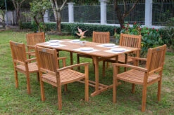 OUTFLEXX Sitzgruppe, Natur, Akazie, Ausziehtisch 180/240 X 100 Cm, 6 Armlehnensessel -Gartenmoebel Verkaufs-Shop 22831 8.jpg