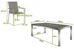STERN Esstischgarnitur, Silbergrau/grau, Edelstahl/Textilene, Tisch 200 X 100 Cm, 2 Teilige Tischplatte, 6 Stapelsessel 16 STERN Esstischgarnitur, Silbergrau/grau, Edelstahl/Textilene, Tisch 200 X 100 Cm, 2 Teilige Tischplatte, 6 Stapelsessel -Gartenmoebel Verkaufs-Shop 22898 02 mass.jpg