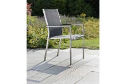 STERN Esstischgarnitur, Silbergrau/grau, Edelstahl/Textilene, Tisch 200 X 100 Cm, 2 Teilige Tischplatte, 6 Stapelsessel 13 STERN Esstischgarnitur, Silbergrau/grau, Edelstahl/Textilene, Tisch 200 X 100 Cm, 2 Teilige Tischplatte, 6 Stapelsessel -Gartenmoebel Verkaufs-Shop 22898 03.jpg