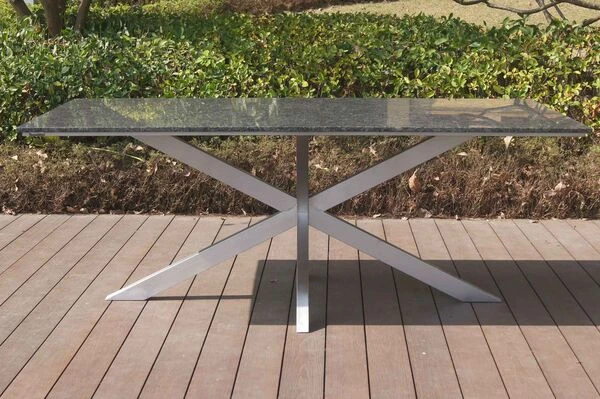 STERN Esstischgarnitur, Silber/grau, Edelstahl/Textilene, Tisch 200 X 100 Cm, 4 Stapelsessel, 2 Multipo, Padded 8 STERN Esstischgarnitur, Silber/grau, Edelstahl/Textilene, Tisch 200 X 100 Cm, 4 Stapelsessel, 2 Multipo, Padded – Bild 6