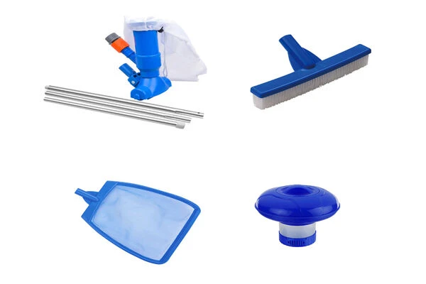 OUTTECH Poolpflege-Set, Weiß/blau, Kunststoff, 4-teilig, Inkl. Vakuum Sauger, Bürste, Dosierschwimmer Und Kescher 2 OUTTECH Poolpflege-Set, Weiß/blau, Kunststoff, 4-teilig, Inkl. Vakuum Sauger, Bürste, Dosierschwimmer Und Kescher