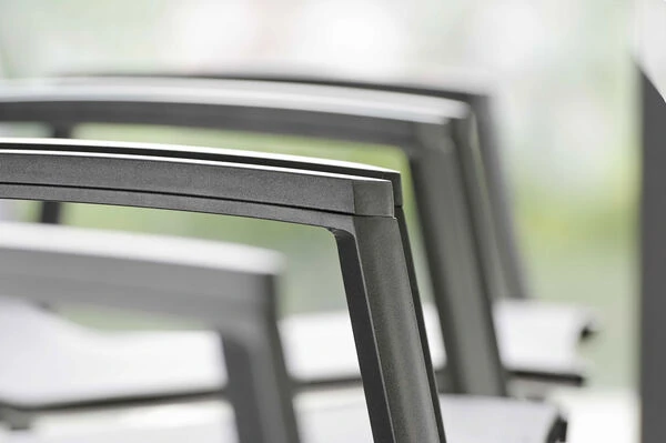 STERN New Top Esstischgarnitur, Anthrazit, Alu / Glas / Textil, Tisch 180/240x100cm, 8 Stapelsessel 16 STERN New Top Esstischgarnitur, Anthrazit, Alu / Glas / Textil, Tisch 180/240x100cm, 8 Stapelsessel – Bild 14