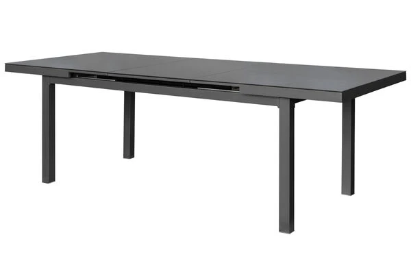 STERN New Top Esstischgarnitur, Anthrazit, Alu / Glas / Textil, Tisch 180/240x100cm, 8 Stapelsessel 6 STERN New Top Esstischgarnitur, Anthrazit, Alu / Glas / Textil, Tisch 180/240x100cm, 8 Stapelsessel – Bild 4