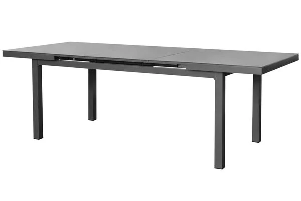 STERN New Top Esstischgarnitur, Graphit, Alu / Glas / Textil, Tisch 180/240x100cm, 6 Stapelsessel 6 STERN New Top Esstischgarnitur, Graphit, Alu / Glas / Textil, Tisch 180/240x100cm, 6 Stapelsessel – Bild 4