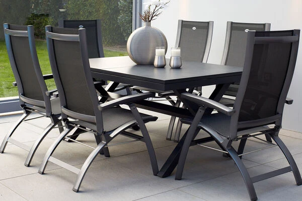 HARTMAN Xanadu / Primo Sitzgruppe, Xerix, Alu/Textilene/Glaskeramik, 6 Multipo, 160/220x100cm 6 HARTMAN Xanadu / Primo Sitzgruppe, Xerix, Alu/Textilene/Glaskeramik, 6 Multipo, 160/220x100cm – Bild 4