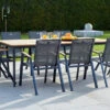 HARTMAN Silencio / Aruba Sitzgruppe, Xerix/natur, Alu/Teak, 6 Dining Sessel, 2 Multipo, 220x100cm, FSC-Teak Armlehnen