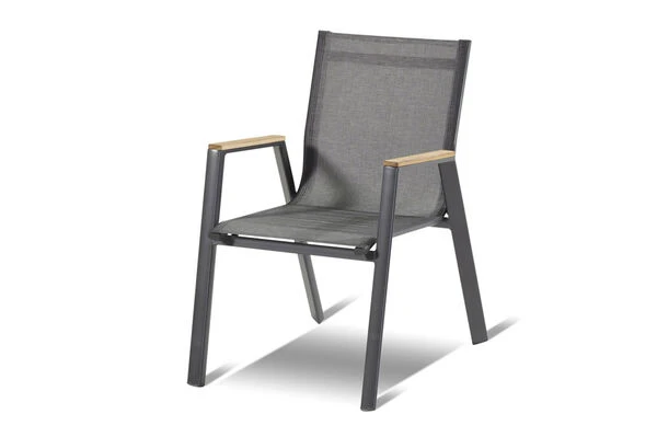 HARTMAN Silencio / Aruba Sitzgruppe, Xerix/natur, Alu/Teak, 6 Dining Sessel, 160/220x90cm, FSC-Teak Armlehnen 5 HARTMAN Silencio / Aruba Sitzgruppe, Xerix/natur, Alu/Teak, 6 Dining Sessel, 160/220x90cm, FSC-Teak Armlehnen – Bild 3