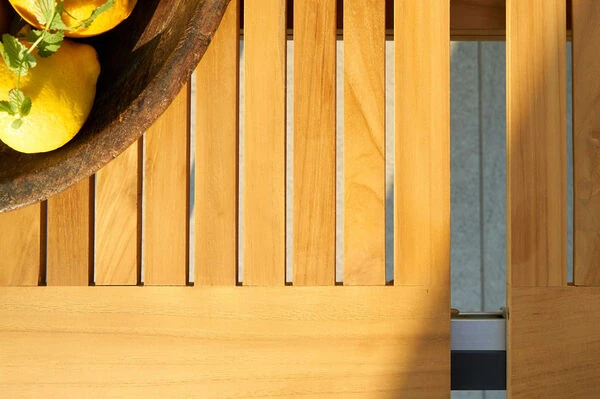 HARTMAN Silencio / Aruba Sitzgruppe, Xerix/natur, Alu/Teak, 6 Dining Sessel, 160/220x90cm, FSC-Teak Armlehnen 6 HARTMAN Silencio / Aruba Sitzgruppe, Xerix/natur, Alu/Teak, 6 Dining Sessel, 160/220x90cm, FSC-Teak Armlehnen – Bild 4