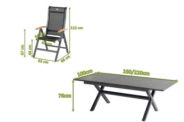 HARTMAN Xanadu / Alice Sitzgruppe, Xerix/natur, Alu/Teak/Glaskeramik, 4x4 Textilen, 8 Multipo, 160/220x100cm, FSC-Teak Armlehnen 6 HARTMAN Xanadu / Alice Sitzgruppe, Xerix/natur, Alu/Teak/Glaskeramik, 4x4 Textilen, 8 Multipo, 160/220x100cm, FSC-Teak Armlehnen – Bild 4