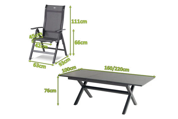 HARTMAN Xanadu / Alice Sitzgruppe, Xerix, Alu/Textilene/Glaskeramik, 4 Multipo, 160/220x100cm 6 HARTMAN Xanadu / Alice Sitzgruppe, Xerix, Alu/Textilene/Glaskeramik, 4 Multipo, 160/220x100cm – Bild 4