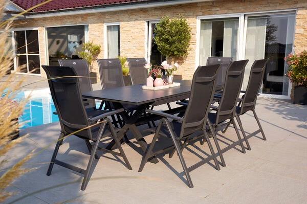 HARTMAN Xanadu / Alice Sitzgruppe, Xerix, Alu/Textilene/Glaskeramik, 8 Multipo, 160/220x100cm 3 HARTMAN Xanadu / Alice Sitzgruppe, Xerix, Alu/Textilene/Glaskeramik, 8 Multipo, 160/220x100cm