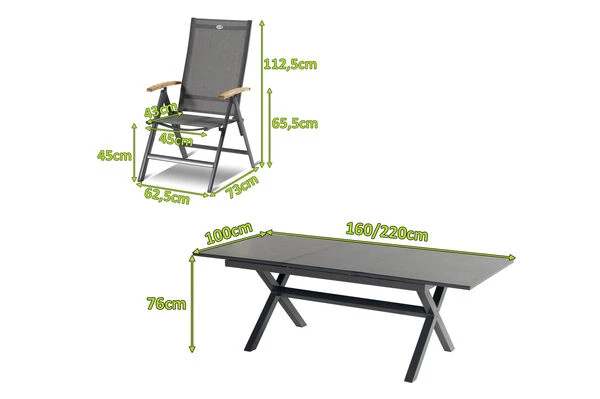 HARTMAN Xanadu / Aruba Sitzgruppe, Xerix/natur, Alu/Teak/Glaskeramik, 6 Multipo, 160/220x100cm, FSC-Teak Armlehnen 7 HARTMAN Xanadu / Aruba Sitzgruppe, Xerix/natur, Alu/Teak/Glaskeramik, 6 Multipo, 160/220x100cm, FSC-Teak Armlehnen – Bild 5