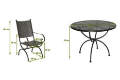 MBM Romeo Esstischgarnitur, Marone, Schmiedeeisen Verzinkt, Tisch Ø100 X 73 Cm, 2x Sessel -Gartenmoebel Verkaufs-Shop 23363 5.jpg
