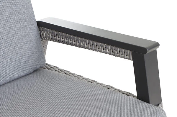 SIENA GARDEN Solea/Bellani Dining Set, Grau/anthrazit/blau, Gardino®-Geflecht/Alu/Keramik, 140 X 85 X 50-72cm, Inkl. 4 Diningsessel, Stufenlos Verstellbar 14 SIENA GARDEN Solea/Bellani Dining Set, Grau/anthrazit/blau, Gardino®-Geflecht/Alu/Keramik, 140 X 85 X 50-72cm, Inkl. 4 Diningsessel, Stufenlos Verstellbar – Bild 12