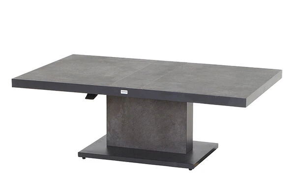 SIENA GARDEN Corido/Bellani Dining Set, Anthrazit/grau, Keramik/Geflecht/Alu, 140 X 85 X 50-72cm, Inkl. 4 Diningsessel 4 SIENA GARDEN Corido/Bellani Dining Set, Anthrazit/grau, Keramik/Geflecht/Alu, 140 X 85 X 50-72cm, Inkl. 4 Diningsessel – Bild 2