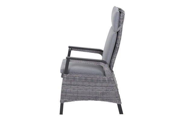 SIENA GARDEN Carlos/Solea Dining Set, Anthrazit/blau, Keramik/Gardino®-Geflecht/Alu, 180 X 100cm, Inkl. 4 Diningsessel, Stufenlos Verstellbar 6 SIENA GARDEN Carlos/Solea Dining Set, Anthrazit/blau, Keramik/Gardino®-Geflecht/Alu, 180 X 100cm, Inkl. 4 Diningsessel, Stufenlos Verstellbar – Bild 4