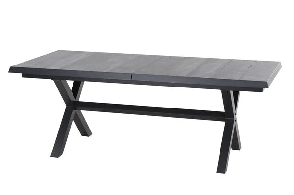 SIENA GARDEN Messina/Velia Dining Set, Anthrazit/grau, Alu/Ranotex®-Gewebe/Keramik, 200-260x100, Inkl. 8 Diningsessel 5 SIENA GARDEN Messina/Velia Dining Set, Anthrazit/grau, Alu/Ranotex®-Gewebe/Keramik, 200-260x100, Inkl. 8 Diningsessel – Bild 3