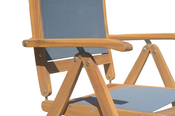 OUTFLEXX Esstischgarnitur, Natur/grau, FSC-Akazienholz/Textilene, 220x100 Cm, 6 Multipositionssessel, Geölt 8 OUTFLEXX Esstischgarnitur, Natur/grau, FSC-Akazienholz/Textilene, 220x100 Cm, 6 Multipositionssessel, Geölt – Bild 6