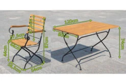 OUTFLEXX Sitzgruppe, Natur/schwarz, Stahl/FSC-Akazienholz, 120x80 Cm, 4 Klappstühle, Pulverbeschichtet, Verzinkt, Mit Armlehnen -Gartenmoebel Verkaufs-Shop 23883 05.jpg