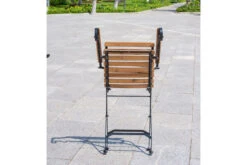 OUTFLEXX Sitzgruppe, Natur/schwarz, Stahl/FSC-Akazienholz, 120x80 Cm, 4 Klappstühle, Pulverbeschichtet, Verzinkt, Mit Armlehnen -Gartenmoebel Verkaufs-Shop 23883 07.jpg