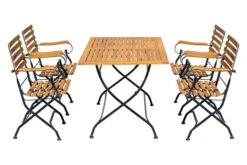 OUTFLEXX Sitzgruppe, Natur/schwarz, Stahl/FSC-Akazienholz, 120x80 Cm, 4 Klappstühle, Pulverbeschichtet, Verzinkt, Mit Armlehnen -Gartenmoebel Verkaufs-Shop 23883 11.jpg