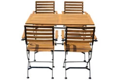 OUTFLEXX Sitzgruppe, Natur/schwarz, Stahl/FSC-Akazienholz, 120x80 Cm, 4 Klappstühle, Pulverbeschichtet, Verzinkt, Mit Armlehnen -Gartenmoebel Verkaufs-Shop 23883 13.jpg