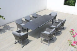 OUTFLEXX Esstischgarnitur, Anthrazit, Alu, Ausziehtisch 180/270x100 Cm, 8 Sessel 8 OUTFLEXX Esstischgarnitur, Anthrazit, Alu, Ausziehtisch 180/270x100 Cm, 8 Sessel -Gartenmoebel Verkaufs-Shop 23896 2.JPG