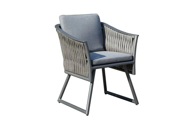 OUTFLEXX Esstischgarnitur, Anthrazit, Alu, Ausziehtisch 180/270x100 Cm, 8 Sessel 5 OUTFLEXX Esstischgarnitur, Anthrazit, Alu, Ausziehtisch 180/270x100 Cm, 8 Sessel – Bild 3