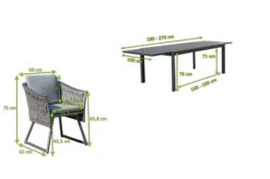 OUTFLEXX Esstischgarnitur, Anthrazit, Alu, Ausziehtisch 180/270x100 Cm, 8 Sessel 11 OUTFLEXX Esstischgarnitur, Anthrazit, Alu, Ausziehtisch 180/270x100 Cm, 8 Sessel -Gartenmoebel Verkaufs-Shop 23896 5.jpg
