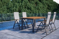 VILLANA Esstischgarnitur, Anthrazit/grau, Alu/ FSC-Akazienholz, Ausziehtisch 150/200 Cm, 4 Multipositionssessel 27 VILLANA Esstischgarnitur, Anthrazit/grau, Alu/ FSC-Akazienholz, Ausziehtisch 150/200 Cm, 4 Multipositionssessel -Gartenmoebel Verkaufs-Shop 23912 CGI 02.jpg