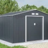 OUTTECH Gerätehaus, Anthrazit, Stahl, 340 X 382 X 210 Cm, Schiebetüren, Inkl. Lüftungsgitter 1 OUTTECH Gerätehaus, Anthrazit, Stahl, 340 X 382 X 210 Cm, Schiebetüren, Inkl. Lüftungsgitter -Gartenmoebel Verkaufs-Shop 24394 1.jpg