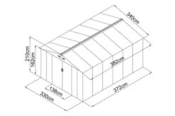 OUTTECH Gerätehaus, Anthrazit, Stahl, 340 X 382 X 210 Cm, Schiebetüren, Inkl. Lüftungsgitter -Gartenmoebel Verkaufs-Shop 24394 5.jpg