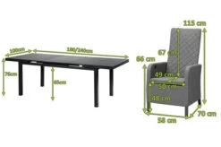 OUTFLEXX Malaga Premium Esstischgarnitur, Anthrazit/grau/flanelle, Alu/Glas/Subrella, 180/240cm, 6 Sessel, Ausziehfunktion, Verstellbare Rückenlehne -Gartenmoebel Verkaufs-Shop 28880 05.jpg