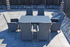 OUTFLEXX Malaga Premium Esstischgarnitur, Anthrazit/grau/flanelle, Alu/Glas/Subrella, 180/240cm, 6 Sessel, Ausziehfunktion, Verstellbare Rückenlehne -Gartenmoebel Verkaufs-Shop 28880 12.JPG