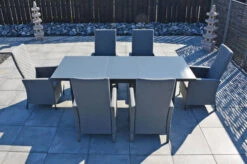 OUTFLEXX Malaga Premium Esstischgarnitur, Anthrazit/grau/flanelle, Alu/Glas/Subrella, 180/240cm, 6 Sessel, Ausziehfunktion, Verstellbare Rückenlehne -Gartenmoebel Verkaufs-Shop 28880 13.JPG