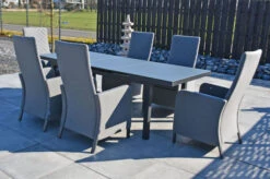 OUTFLEXX Malaga Premium Esstischgarnitur, Anthrazit/grau/flanelle, Alu/Glas/Subrella, 180/240cm, 6 Sessel, Ausziehfunktion, Verstellbare Rückenlehne -Gartenmoebel Verkaufs-Shop 28880 16.JPG