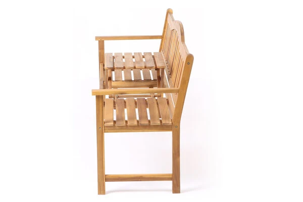 VILLANA Gartenbank, Teakoptik, Akazienholz, 152 X 59 X 86 Cm, 2-3 Personen, Klapptisch-Funktion 4 VILLANA Gartenbank, Teakoptik, Akazienholz, 152 X 59 X 86 Cm, 2-3 Personen, Klapptisch-Funktion – Bild 2