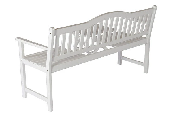VILLANA Gartenbank, Weiß, Akazienholz, 152 X 59 X 86 Cm, 2-3 Personen, Klapptisch-Funktion 9 VILLANA Gartenbank, Weiß, Akazienholz, 152 X 59 X 86 Cm, 2-3 Personen, Klapptisch-Funktion – Bild 7