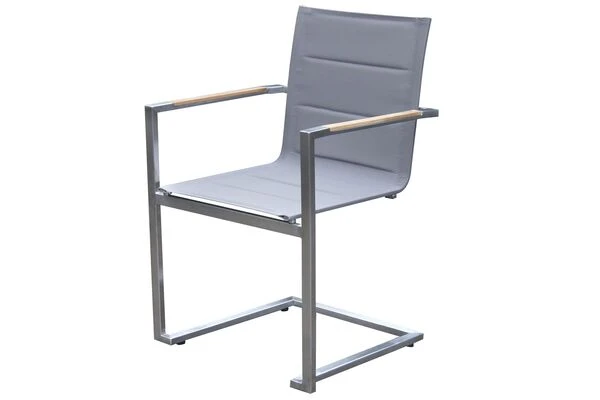 OUTFLEXX Set, Silber, 180/240 X 100 Cm, Edelstahl/Teak, Ausziehtisch, 4 Stühle Padded, 2 Multipositionssessel 8 OUTFLEXX Set, Silber, 180/240 X 100 Cm, Edelstahl/Teak, Ausziehtisch, 4 Stühle Padded, 2 Multipositionssessel – Bild 6