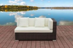 OUTFLEXX 2-Sitzer Ecksofa, Braun Marmoriert, Polyrattan, 145 X 85 X 70 Cm, Wasserfeste Kissenbox, Armlehne Li. -Gartenmoebel Verkaufs-Shop 2 15734 3 BOX.jpg