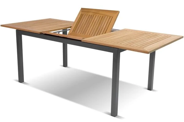HARTMAN Aruba Esstischgruppe, Xerix/natur, Alu/FSC-Teak, 6 Hochlehner, 150/210x90cm 4 HARTMAN Aruba Esstischgruppe, Xerix/natur, Alu/FSC-Teak, 6 Hochlehner, 150/210x90cm – Bild 2