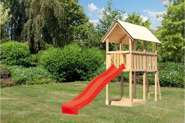 KARIBU Spielturm Danny, Fichtenholz 18 Mm, Naturbelassen 4 KARIBU Spielturm Danny, Fichtenholz 18 Mm, Naturbelassen – Bild 2