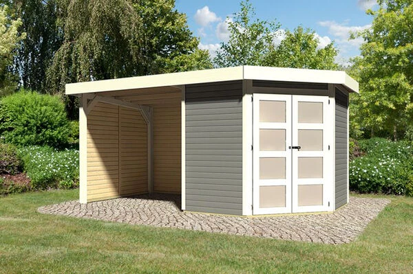 KARIBU Gartenhaus Goldendorf 3, Fichtenholz 19 Mm, Flachdach 4 KARIBU Gartenhaus Goldendorf 3, Fichtenholz 19 Mm, Flachdach – Bild 2