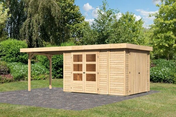 KARIBU Gartenhaus Retola 4, Fichtenholz 19 Mm, Inkl. Anbauschrank 4 KARIBU Gartenhaus Retola 4, Fichtenholz 19 Mm, Inkl. Anbauschrank – Bild 2